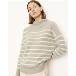 Vince women's striped sweater cashmere L funnel neck